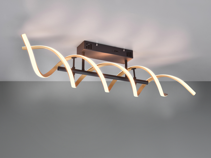 LED Deckenleuchte SEQUENCE hell & dimmbar über Schalter, Schwarz Gold, B: 90cm