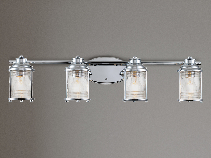LED Wandleuchte in Chrom für Badezimmer & Wohnraum, Breite 86cm