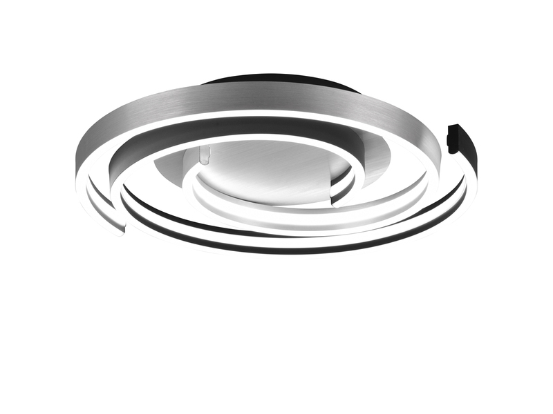 Moderne LED Deckenleuchte CAYA dimmbar über Schalter, hell Schwarz Silber Ø 50cm