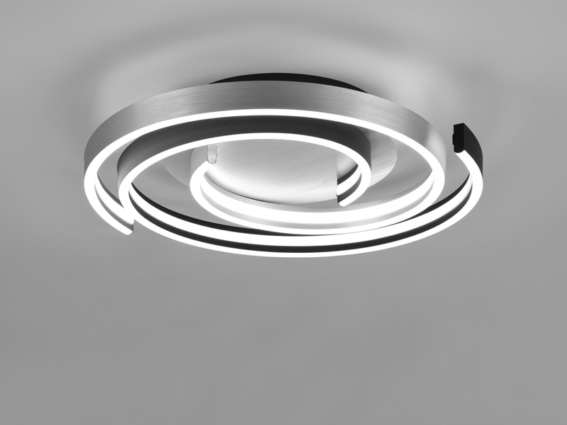 Moderne LED Deckenleuchte CAYA dimmbar über Schalter, hell Schwarz Silber Ø 50cm