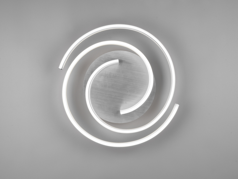 Moderne LED Deckenleuchte CAYA dimmbar über Schalter, hell Schwarz Silber Ø 50cm