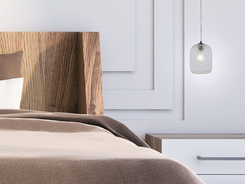 LED Pendelleuchte einflammig Kristall Glasschirm Klarglas Ø15cm