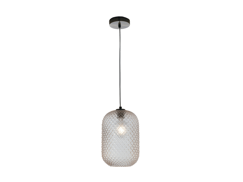 LED Pendelleuchte Relief Kristallglas transparent Amber Ø20cm
