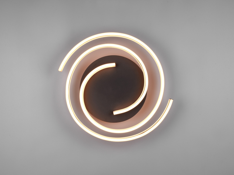 Moderne LED Deckenleuchte CAYA dimmbar über Schalter, hell Schwarz Gold Ø 50cm