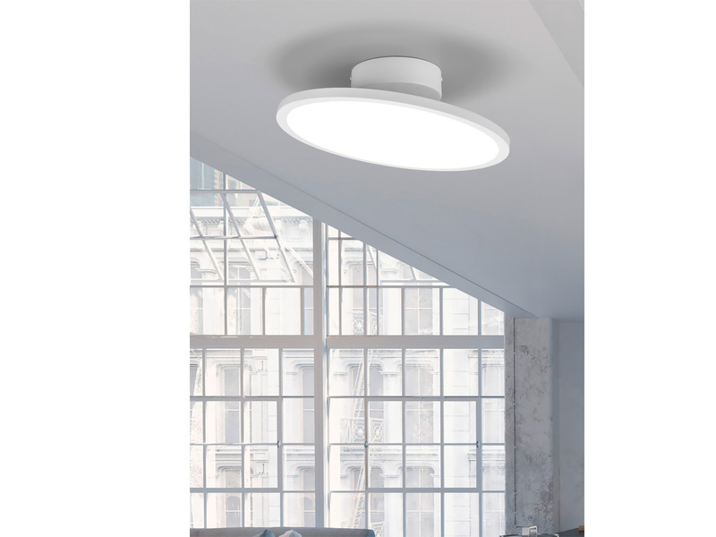 LED Deckenleuchte TRAY einflammig schwenkbar dimmbar Weiß, Ø 40cm