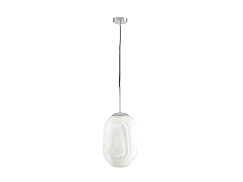 LED Pendelleuchte mit Relief Milchglas Lampenschirm Weiß, Ø 23cm