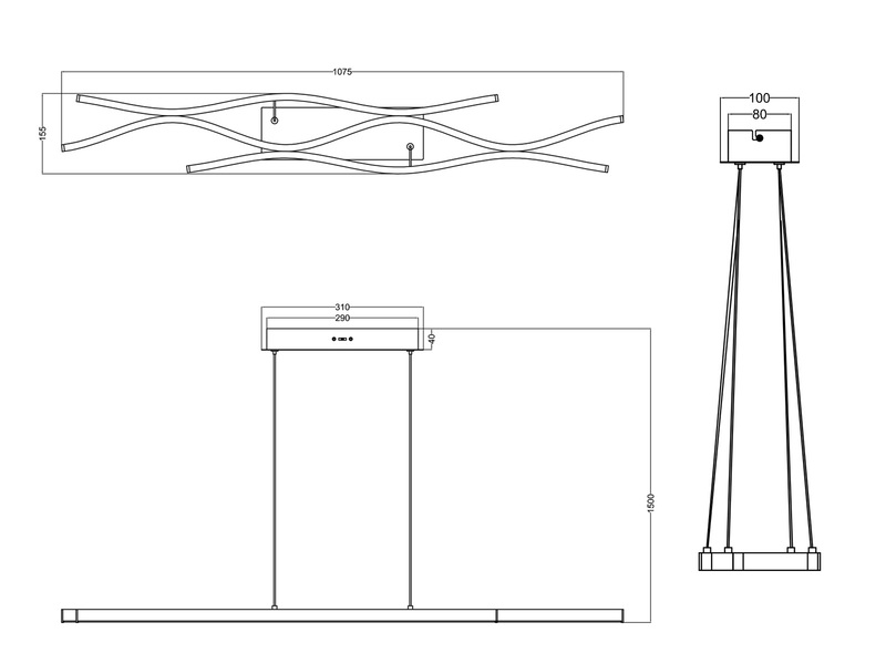 LED Pendelleuchte BLAZE dimmbar Lichtfarbe einstellbar Silber 107cm