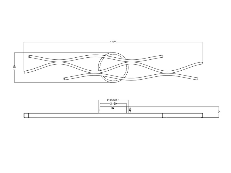 LED Deckenleuchte BLAZE dimmbar Lichtfarbe einstellbar Messing 107cm