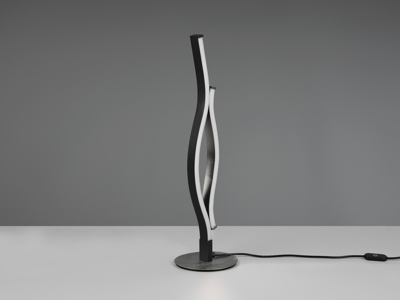 LED Tischleuchte BLAZE Lichtfarbe einstellbar dimmbar, Schwarz Silber, Höhe 48cm