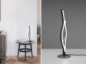 LED Tischleuchte BLAZE Lichtfarbe einstellbar dimmbar Touch Silber, Höhe 48cm