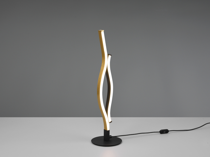LED Tischleuchte BLAZE Lichtfarbe einstellbar dimmbar Schwarz Gold, Höhe 48cm