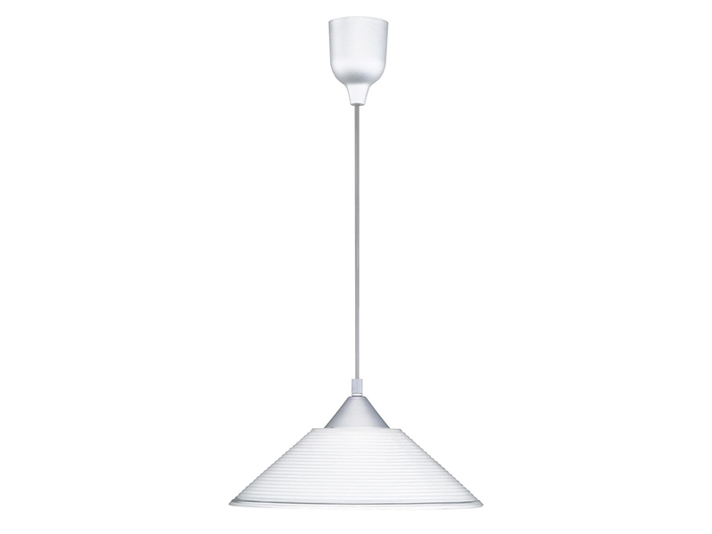Skandinavische Pendelleuchte DIEGO mit Glas Lampenschirm, weiß