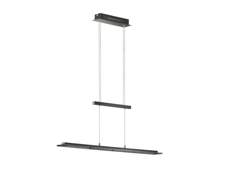 LED Pendelleuchte TENSO Schwarz dimmbar & höhenverstellbar, Breite 88cm