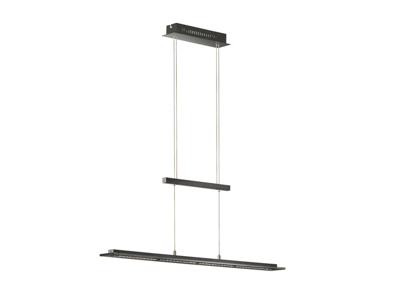 LED Pendelleuchte TENSO Schwarz höhenverstellbar & Tageslicht, 88cm