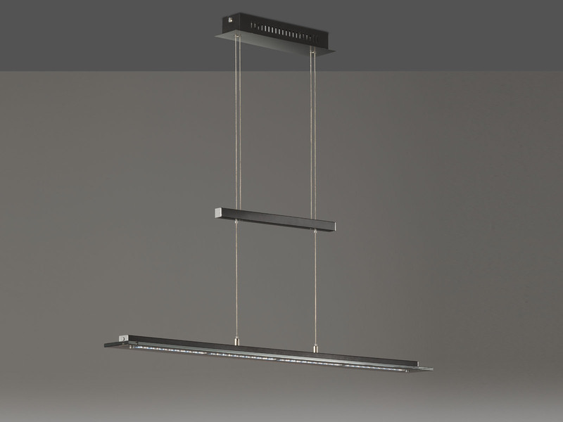 LED Pendelleuchte TENSO Schwarz höhenverstellbar & Tageslicht, 88cm