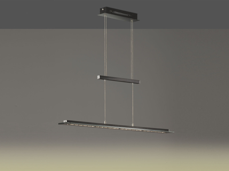LED Pendelleuchte TENSO Schwarz dimmbar & höhenverstellbar, Breite 88cm