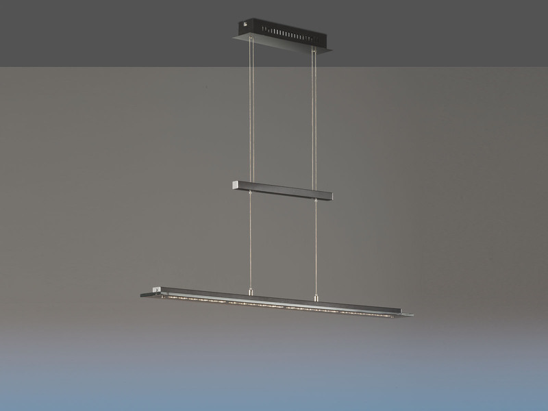 LED Pendelleuchte TENSO Schwarz höhenverstellbar & Tageslicht, 88cm