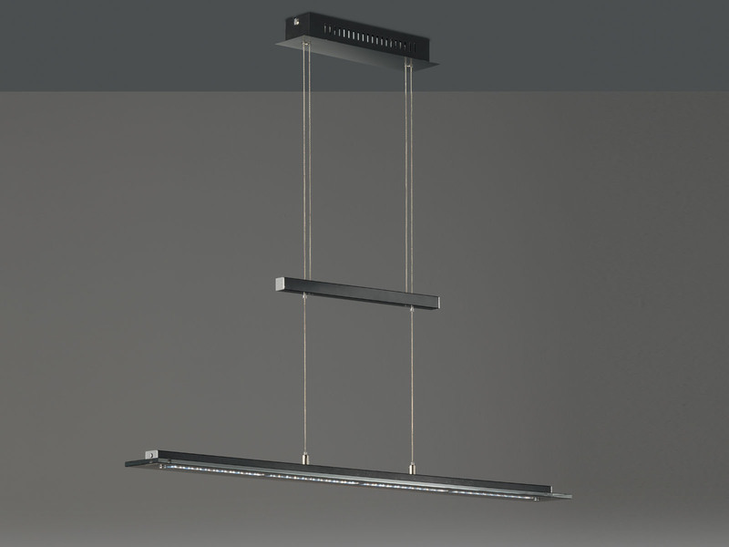 LED Pendelleuchte TENSO Schwarz höhenverstellbar & Tageslicht, 135cm