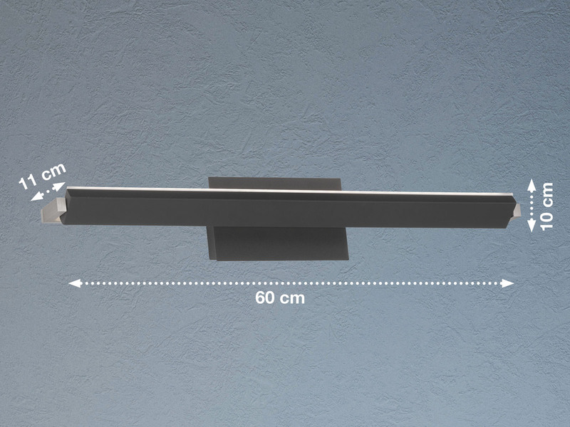 LED Wandleuchte PARE schwenkbar & dimmbar - Schwarz matt 60cm lang