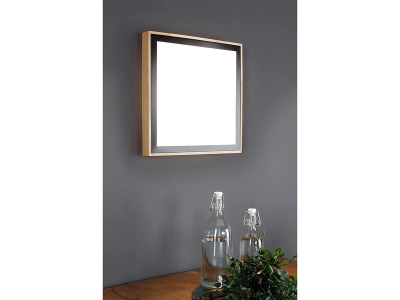 LED Wandleuchte SOLSTAR für Wand & Decke, Holzdesign eckig 28x28cm