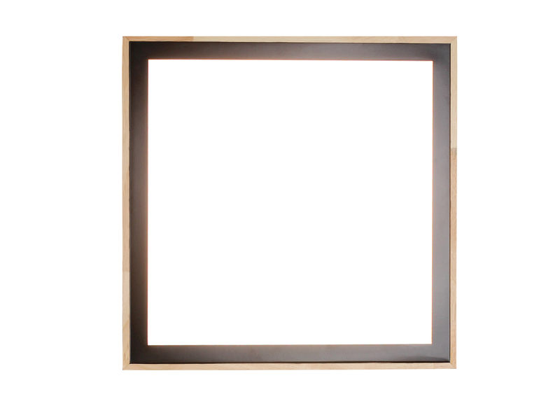 LED Wandleuchte SOLSTAR für Wand & Decke, Holzdesign eckig 33x33cm