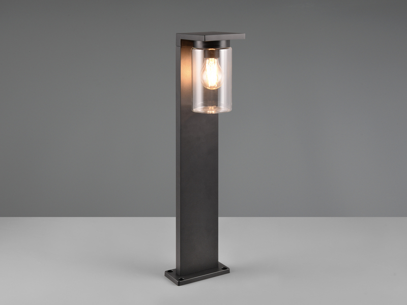 Wegeleuchte ARDILA aus Aluminium Schwarz mit E27 Glasschirm, Höhe 65cm