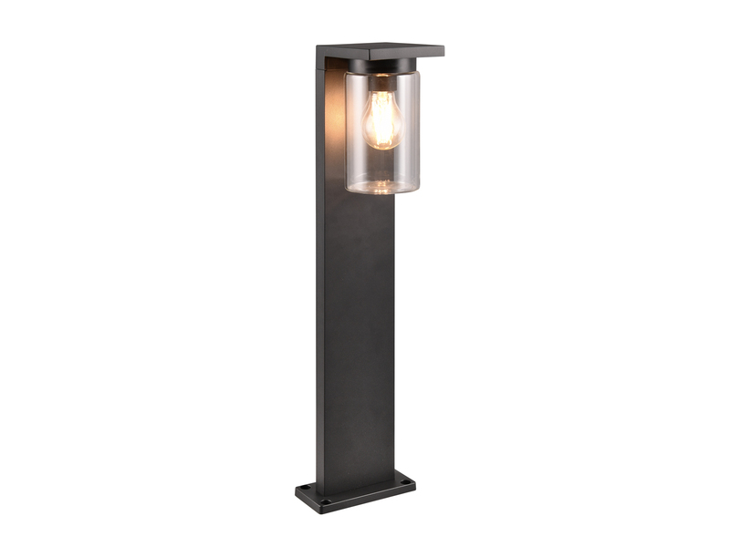 Wegeleuchte ARDILA aus Aluminium Schwarz mit E27 Glasschirm, Höhe 65cm