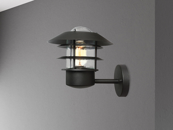 LED Moderne Außen Wandlaterne aus Edelstahl, Schwarz Höhe 24cm