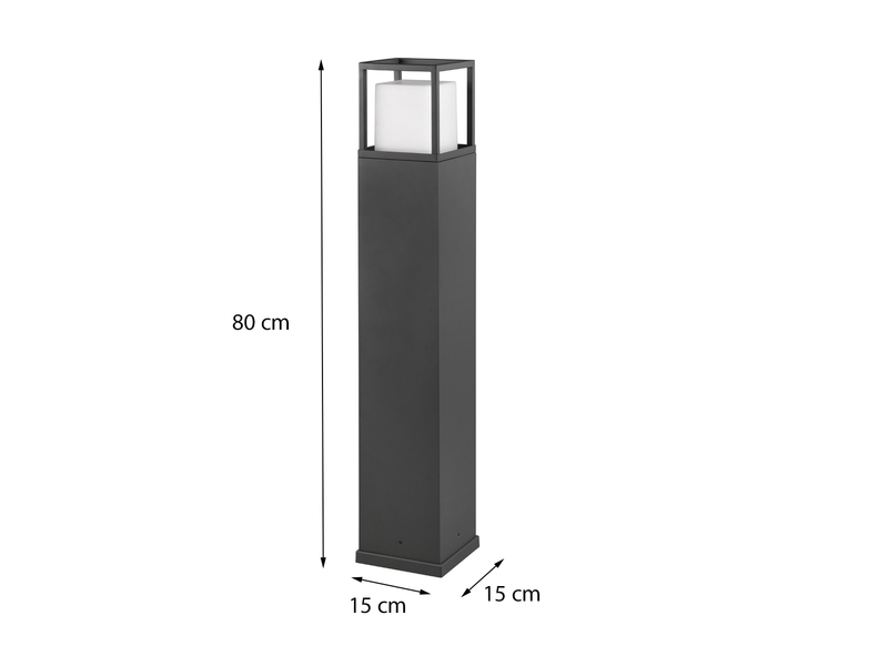 LED Wegeleuchte WITHAM in Anthrazit, Lichttemperatur einstellbar, Höhe 80cm