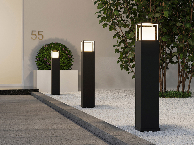 LED Wegeleuchte WITHAM in Anthrazit, Lichttemperatur einstellbar, Höhe 80cm