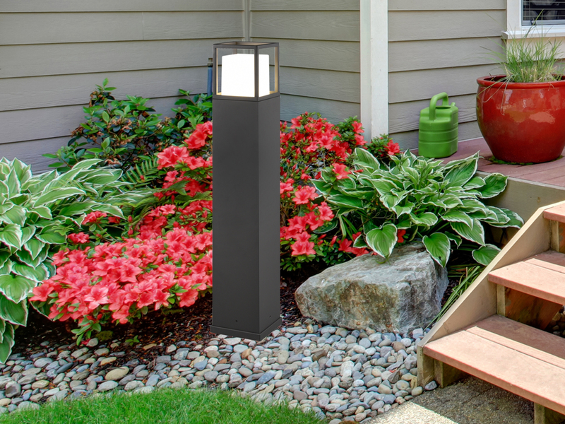 LED Wegeleuchte WITHAM in Anthrazit, Lichttemperatur einstellbar, Höhe 80cm