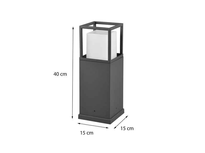LED Sockelleuchte WITHAM in Anthrazit, Lichttemperatur einstellbar, Höhe 40cm
