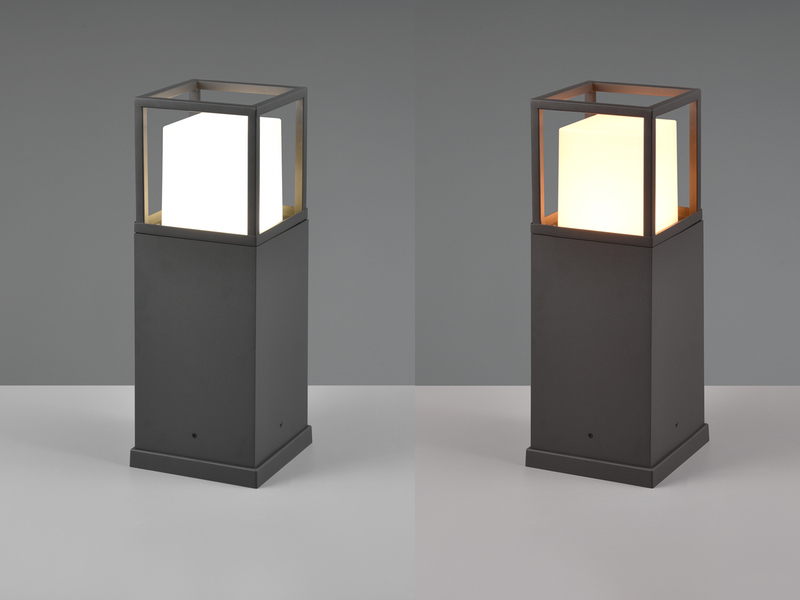 LED Sockelleuchte WITHAM in Anthrazit, Lichttemperatur einstellbar, Höhe 40cm