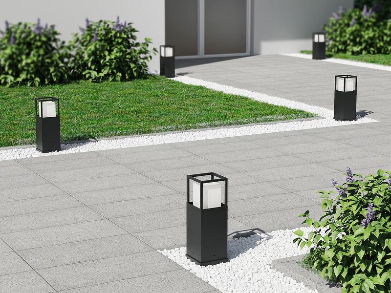 LED Sockelleuchte WITHAM in Anthrazit, Lichttemperatur einstellbar, Höhe 40cm
