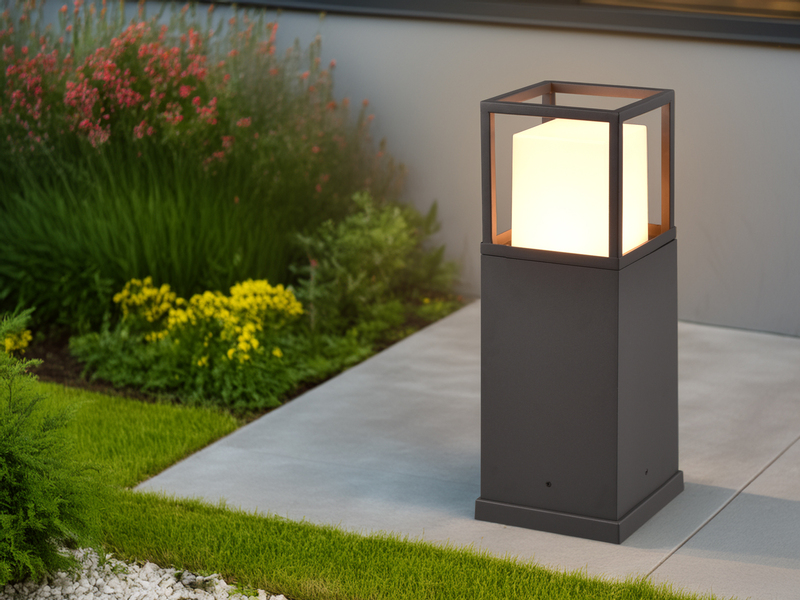 LED Sockelleuchte WITHAM in Anthrazit, Lichttemperatur einstellbar, Höhe 40cm