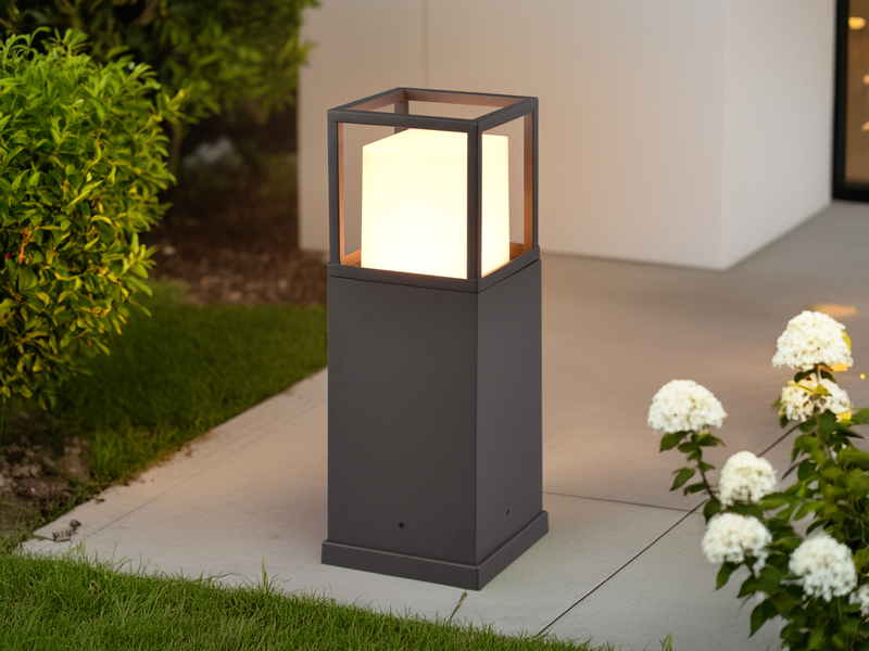 LED Sockelleuchte WITHAM in Anthrazit, Lichttemperatur einstellbar, Höhe 40cm