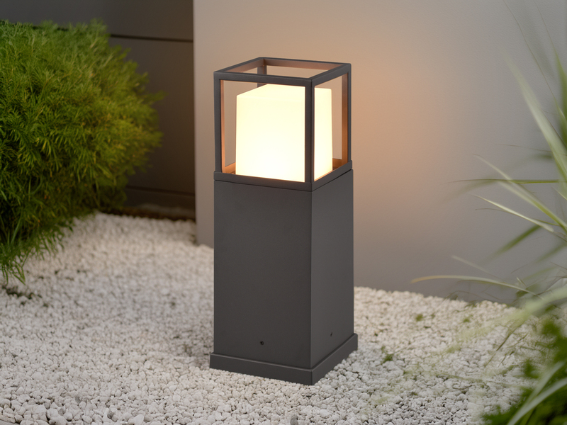LED Sockelleuchte WITHAM in Anthrazit, Lichttemperatur einstellbar, Höhe 40cm