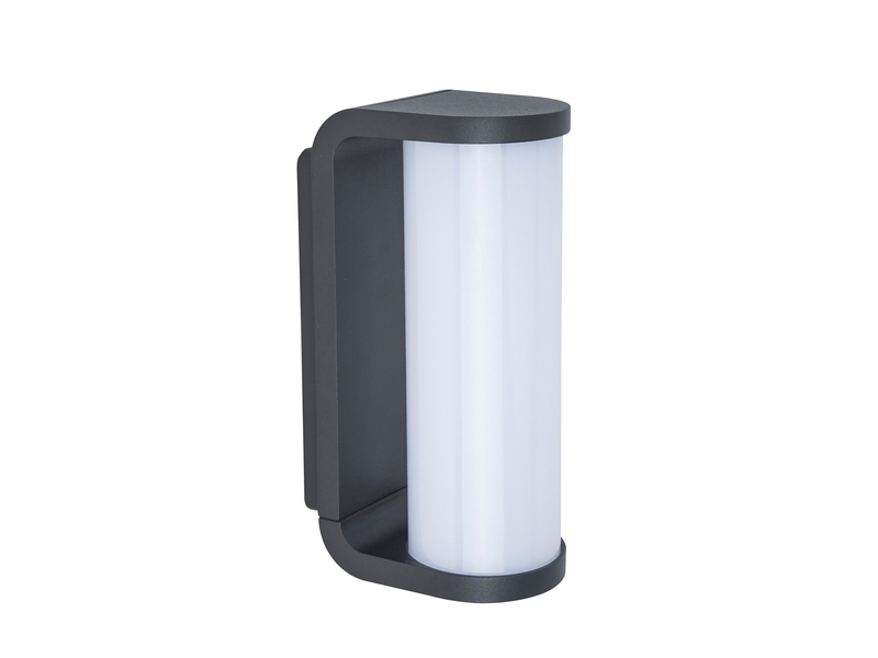 LED Außenwandleuchte ADALYN Schwarz, Glas-Zylinder IP44, 7x20cm