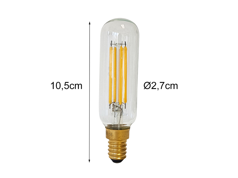 E14 Filament LED - 4 Watt, 420 Lumen, 3000 K warmweiß, Ø2,7cm - extern dimmbar