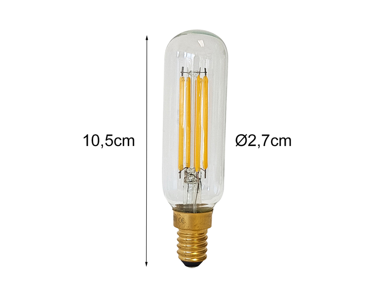 E14 Filament LED Kolben - 4 Watt, 420 Lumen, 3000 K warmweiß, Ø2,7cm - dimmbar