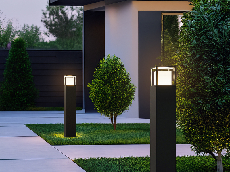 LED Wegeleuchte 2er SET im Bauhausstil Anthrazit, Höhe 80cm