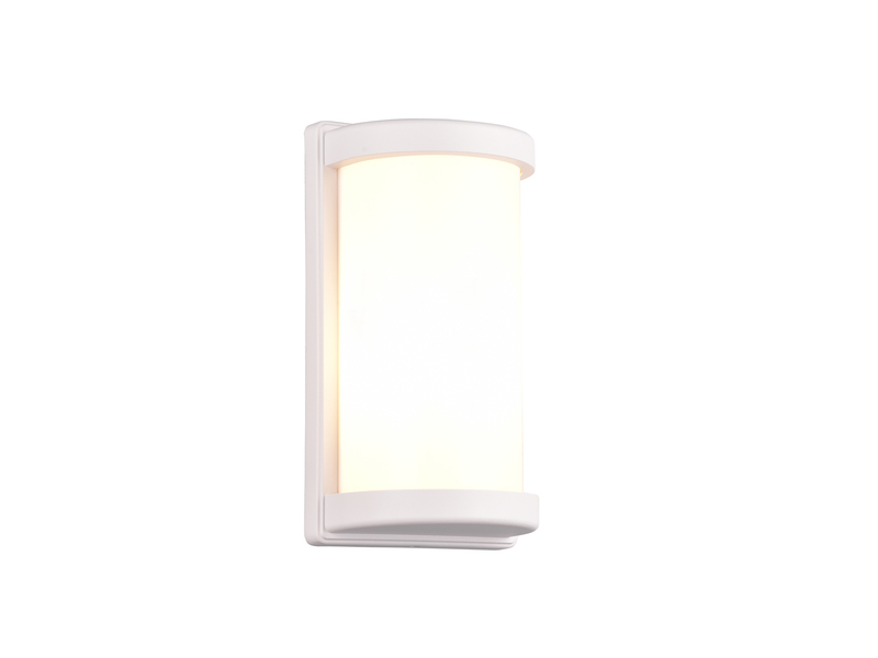 LED Außenwandleuchte Aluminium & Acrylglas Weiß, Höhe 27cm