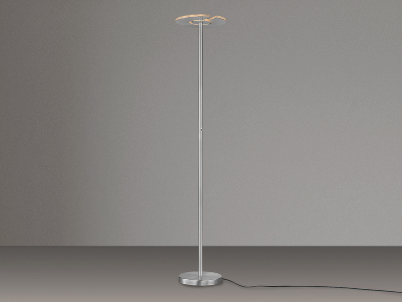 LED Deckenfluter DENT Silber dimmbar, Höhe 180cm