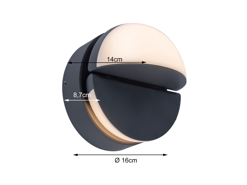 LED Außenwandleuchten 2er SET - Up and Down, 90° beweglicher Kopf, ∅16cm