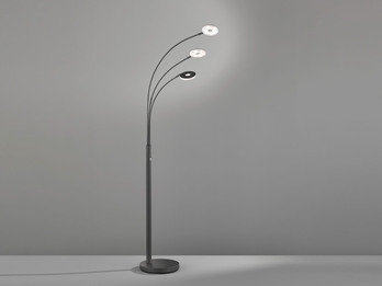 Große LED Bogenlampe DENT dimmbar Design Schwarz - Höhe 185cm
