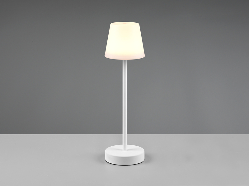LED Outdoor Akku Tischleuchte MARTINEZ touch dimmbar, Weiß 39cm