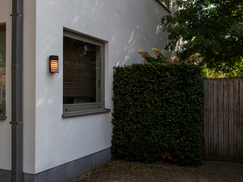 LED Außenwandleuchte Retro Design ALU Schwarz, IP54, 24x13cm