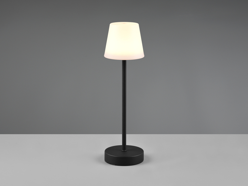 LED Akku Tischleuchte MARTINEZ für Innen & Außen, Schwarz 39cm