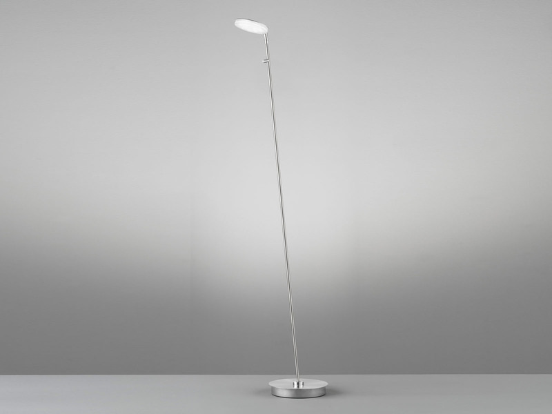 Verstellbare LED Stehlampe Leselampe DENT Silber mit Dimmer - Höhe 135cm