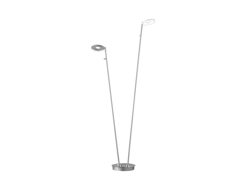 LED Stehlampe DENT verstellbar 2-flammig Silber mit Dimmer, Höhe 135cm